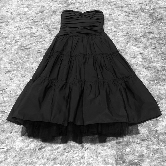 BCBGMaxAzria Black silk taffeta dress. 
Sz 4. Worn - Picture 2 of 7